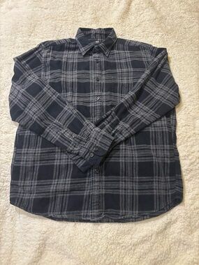 Men's gray Plaid Button-Up Shirt0703